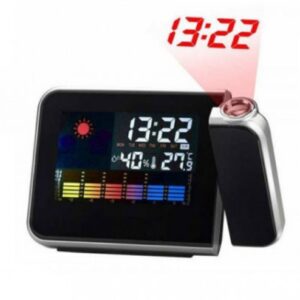 Часы метеостанция с проектором времени на стену Color Screen 8190 календарь
