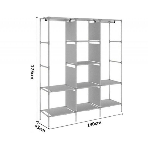 Складной каркасный тканевый шкаф Storage Wardrobe 88130, шкаф на три секции 130*45*175