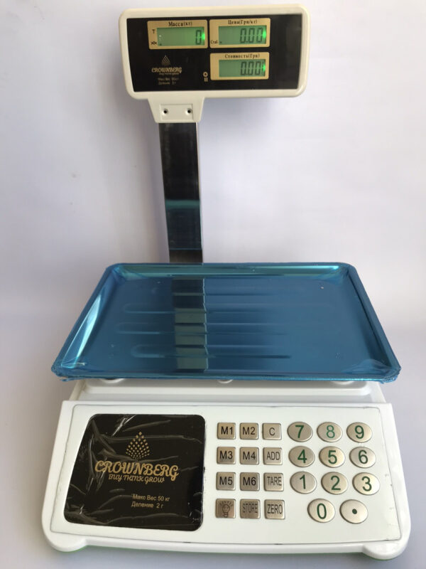 Торговые весы со счетчиком цены Crownberg CB-5008 до 50 кг. Лучшая цена!