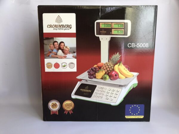 Торговые весы со счетчиком цены Crownberg CB-5008 до 50 кг. Лучшая цена!