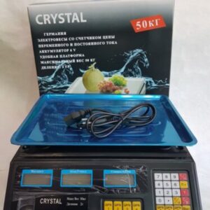Торговые Весы электронные с калькулятором Crystal 50 kg 6V Черный Лучшая цена!