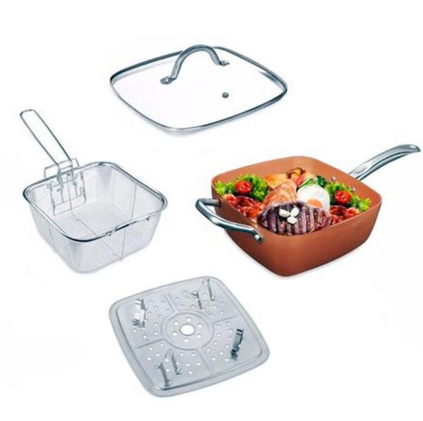 Сковородка-фритюрниця квадратная с крышкой TOP KITCHEN BN-8001