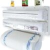 Кухонный тройной держатель Triple Paper Dispenser 3 в 1 для бумажных полотенец пищевой пленки и фольги