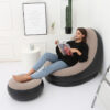 Надувное садовое кресло с пуфиком Air Sofa Comfort zd-33223, велюр, 76*130 см