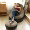 Надувное садовое кресло с пуфиком Air Sofa Comfort zd-33223, велюр, 76*130 см