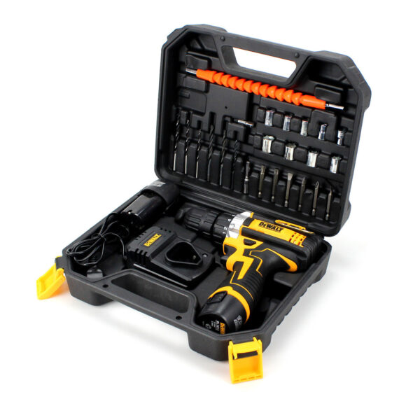 Набор шуруповерт аккумуляторный с насадками screw driver sets yellow 12v Полный комплект в чемодане!