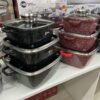 Набор кастрюль Higher Kitchen HK-302 КРАСНЫЕ с гранитным антипригарным покрытием