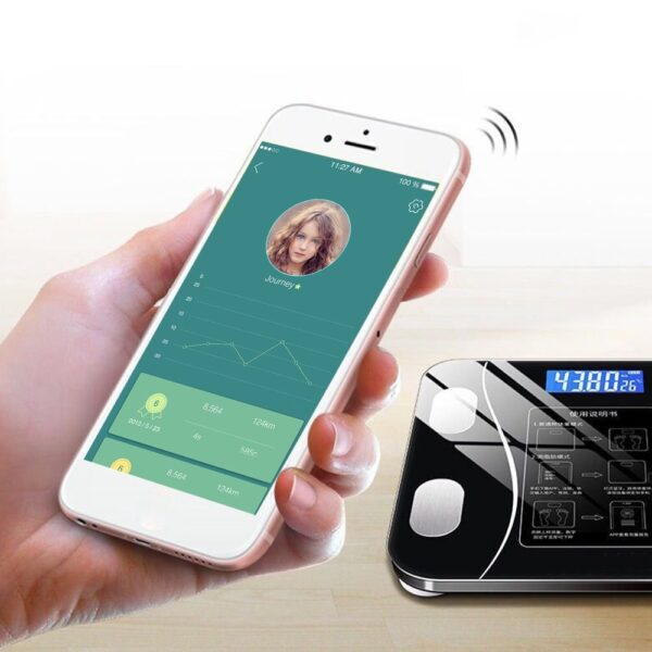 Напольные умные фитнес весы Bluetooth до 180 кг A-8003 / Смарт весы с приложением