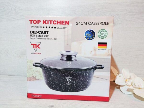 Кастрюля Top Kitchen (черный в белую точку, черный в оранжевую точку и синий) TК00052 24см 4,2 л