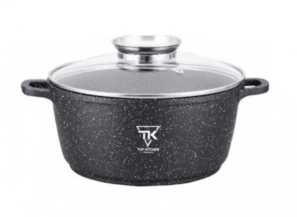 Кастрюля Top Kitchen (черный в белую точку, черный в оранжевую точку и синий) TК00052 24см 4,2 л