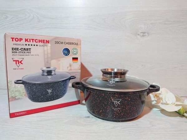 Кастрюля Top Kitchen (черный в белую точку, черный в оранжевую точку и синий) TК00052 24см 4,2 л