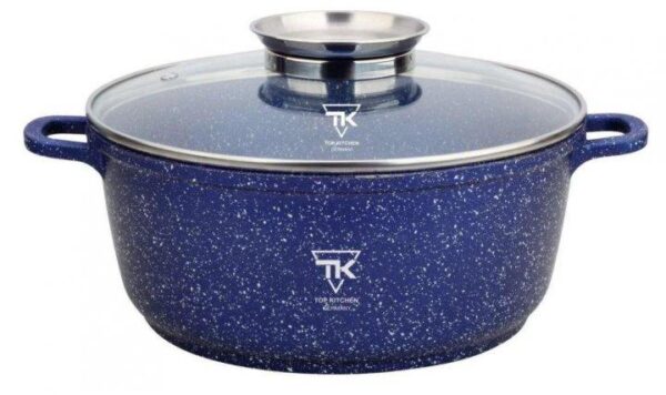 Кастрюля Top Kitchen (черный в белую точку, черный в оранжевую точку и синий) TК00052 24см 4,2 л