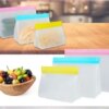 Многоразовые силиконовые пакеты для хранения продуктов Комплект 3шт