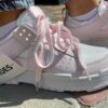 Женские кроссовки  NIKE DUNK , натуральная кожа , белые с розовыми вставками