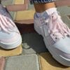 Женские кроссовки  NIKE DUNK , натуральная кожа , белые с розовыми вставками