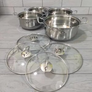Набор кастрюль из нержавеющей стали UNIQUE UN-5072 8пр (16,18,20,22 см)