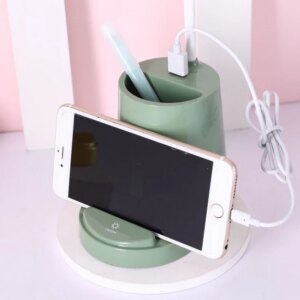 Лампа настольная на гибкой ножке DESKTOP LAMP EL-2176 зелёная с функцией Powebank 1200mAh