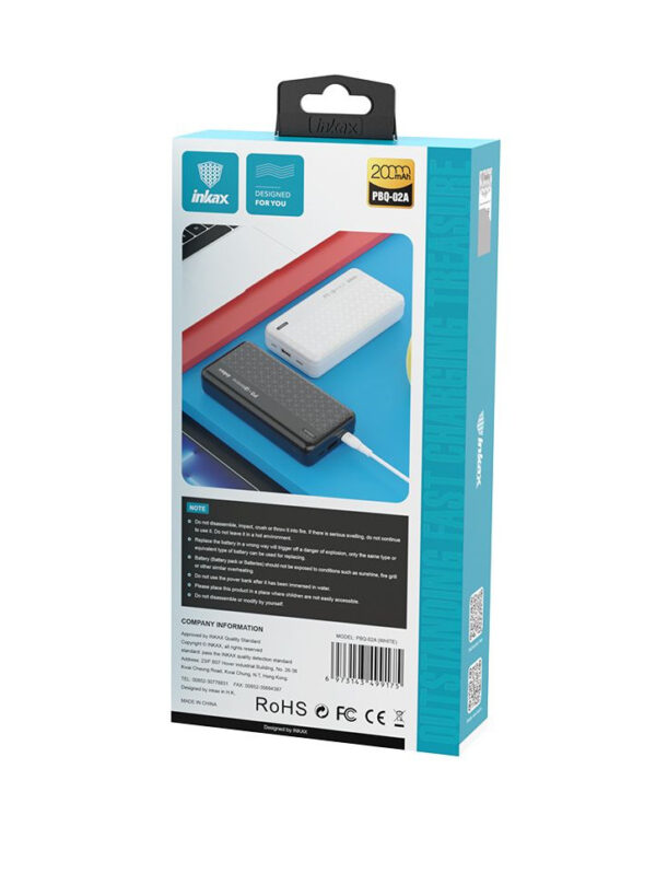 Внешний аккумулятор Inkax PBQ-02A PD+QC 3.0 20000