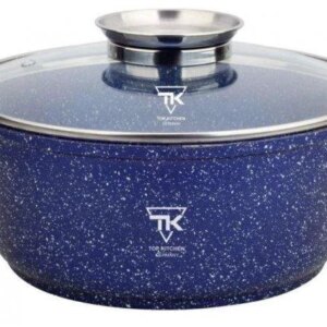 Кастрюля казан с мраморным антипригарным покрытием 24см 4,2л Top Kitchen TK00052  Синий