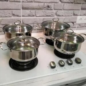Набор кастрюль из нержавеющей стали Grandhoff GR 3837 10 предметов Набор кухонных кастрюль