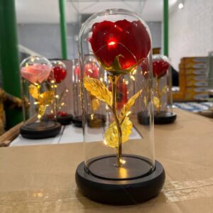 Роза в колбе с LED МАЛЕНЬКАЯ №A54 Красная