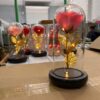 Роза в колбе с LED Маленькая №A54 Розовая
