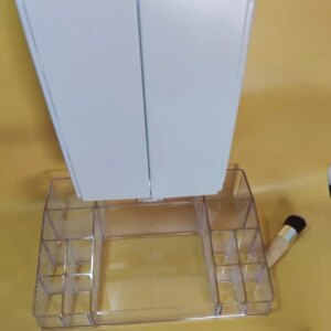 Тройное зеркало с LED подсветкой и подставкой для косметики, органайзер для косметики