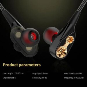 Наушники TOPK  с микрофоном HiFi стерео 3,5 мм черные (TK-CK8-BL)