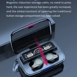 Bluetooth блютуз наушники M18 беспроводные наушники есть фонарик и зеркало