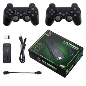Игровая приставка M8 64gb Mini Game Stick 4K HDMI + 2 беспроводных джойстика, консоль для телевизора