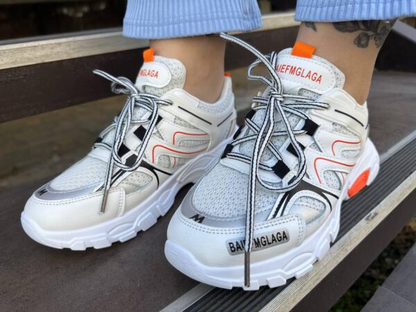 Женские кроссовки спортивные ClassShoesBAL190- бежево оранжевый