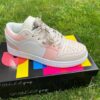Женские кроссовки Ok-ShoesB918-7 Бежевые с розовыми вставками