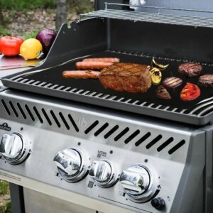 BBQ grill sheet гриль мат портативный антипригарным покрытием 33 Х 40 см для овощей, мяса, морепродуктов