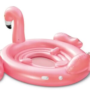 Надувной матрас плавательный остров Intex 57297 "Фламинго" для отдыха на воде, Четырехместный надувной плот