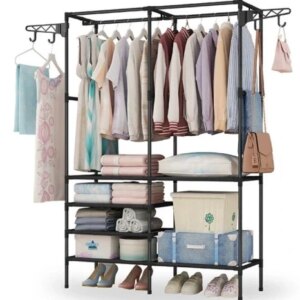 Вешалка для одежды (160x112x46см) Simple Coat Rack Double Row / Вешалка с полками