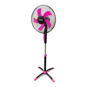 Вентилятор напольный BITEK 16" (40см) 100Вт 5 пласт. черный/розовый BT-1630BP