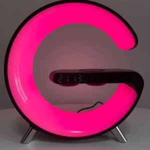 Светильник, ночник RGB Smart Light Sound Machine с беспроводной зарядкой 15W и Bluetooth колонкой 3W - черный