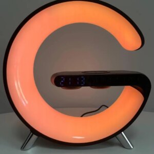 Светильник, ночник RGB Smart Light Sound Machine с беспроводной зарядкой 15W и Bluetooth колонкой 3W - черный