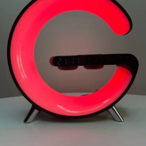 Светильник, ночник RGB Smart Light Sound Machine с беспроводной зарядкой 15W и Bluetooth колонкой 3W - черный