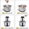 Измельчитель чаша 2 л 4 лезвия из нержавеющей стали Rainberg RB-2202 1300 Watt