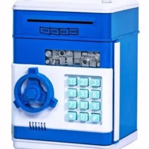 Электронная копилка Number Bank "Банкомат" с замком и купюроприемником Голубой