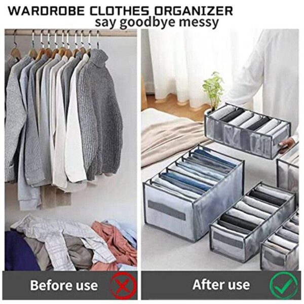 Моющийся органайзер 4шт для хранения одежды в гардеробе Box For Clothes