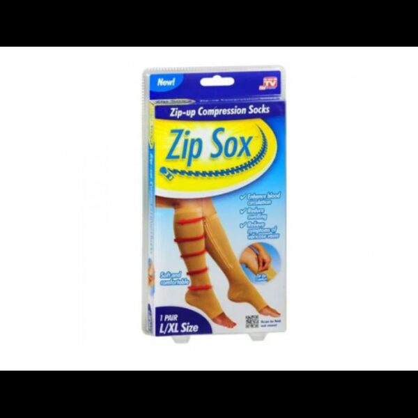 Компрессионные гольфы для фиксации лодыжек Zip Sox, бежевый l/xl