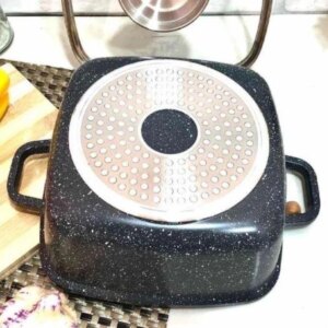 Набор квадратной посуды с гранитным антипригарным покрытием 14 предметов Higher Kitchen HK-317 Черный