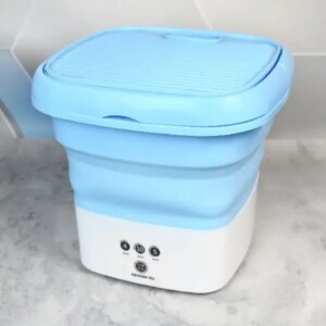 Портативная складная мини-стиральная машина Folding Washing Machine голубая