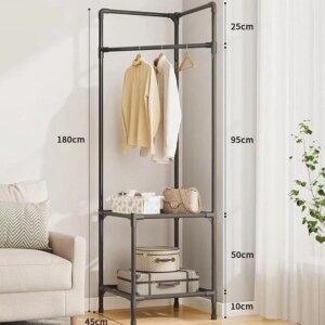 Угловая напольная вешалка для одежды 180х45х45 см стойка для вещей Corner coat rack NO:9603