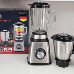 Стационарный блендер с кофемолкой и мясорубкой со стеклянной чашей 3в1 Zepline ZP-069 стакан для смузи 2000Вт