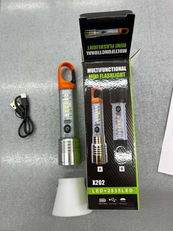 Многофункциональный ручной портативный аккумуляторный фонарик с USB TYPE-C зарядкой X-202