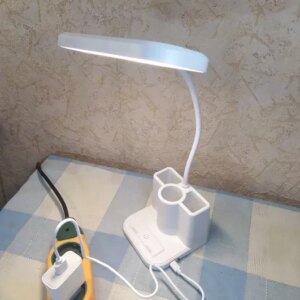 Светодиодная настольная лампа Led table lamp qp-2209-B с USB юсб теплый и холодный белый свет