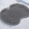 Массажная щетка мочалка для спины и ног Силиконовая на присосках в ванную или душевую Серая
